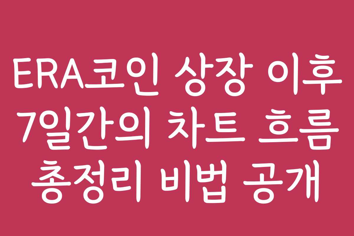 ERA코인 상장 이후 7일간의 차트 흐름 총정리 비법 공개