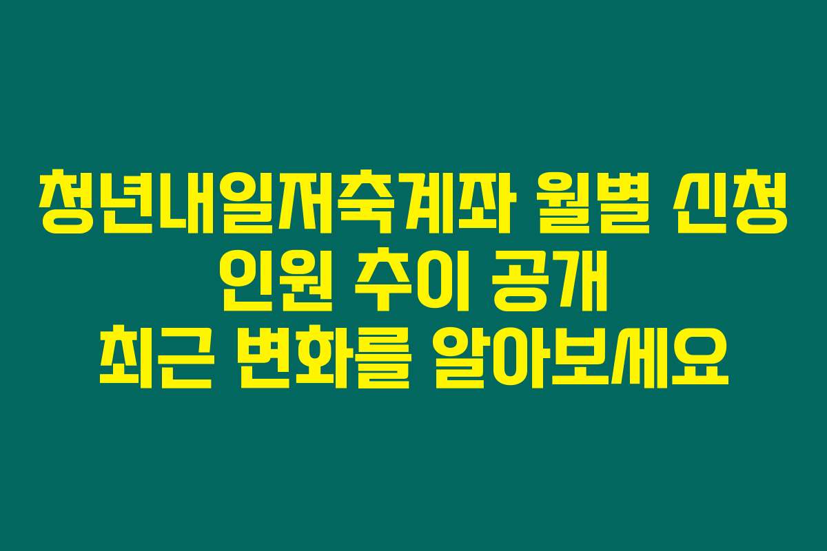 청년내일저축계좌 월별 신청 인원 추이 공개 최근 변화를 알아보세요