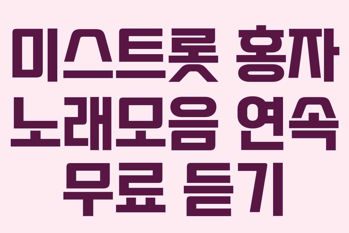 미스트롯 홍자 노래모음 연속 무료 듣기