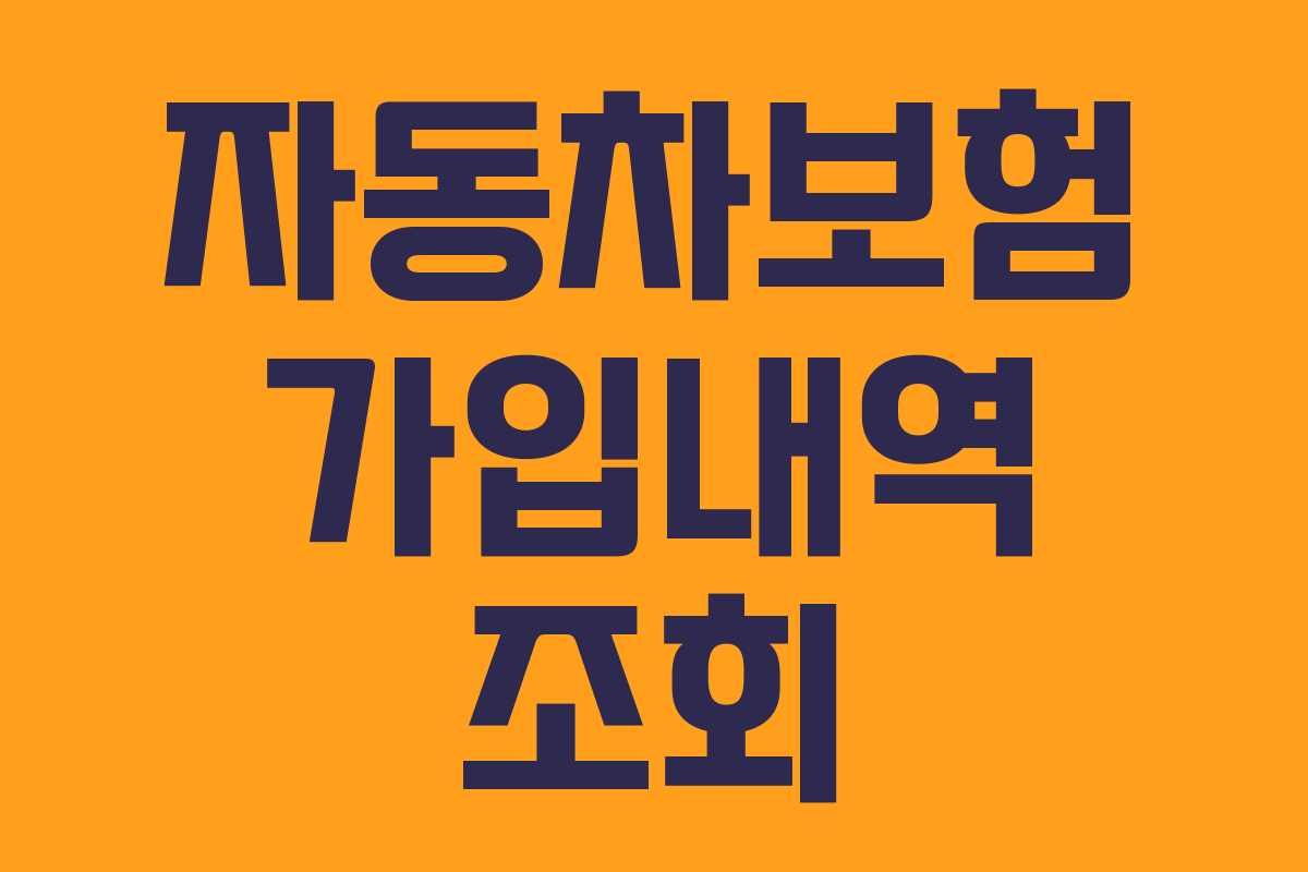 자동차보험 가입내역 조회