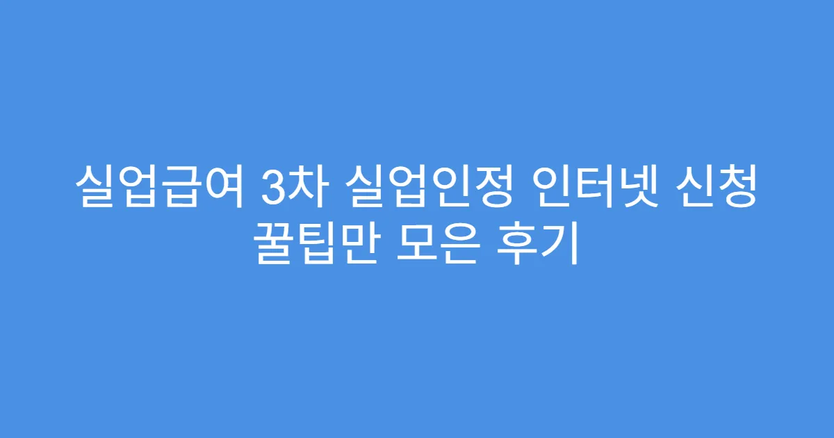 실업급여 3차 실업인정 인터넷 신청 꿀팁만 모은 후기