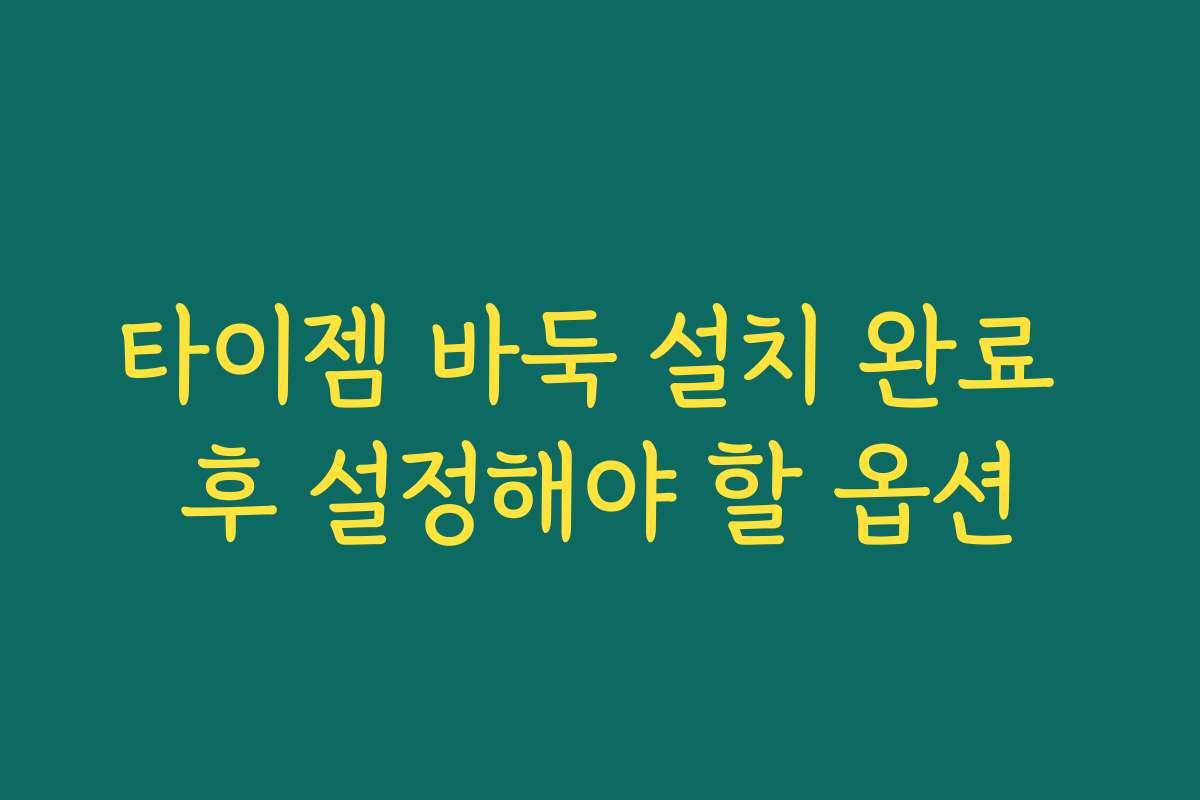 타이젬 바둑 설치 완료 후 설정해야 할 옵션
