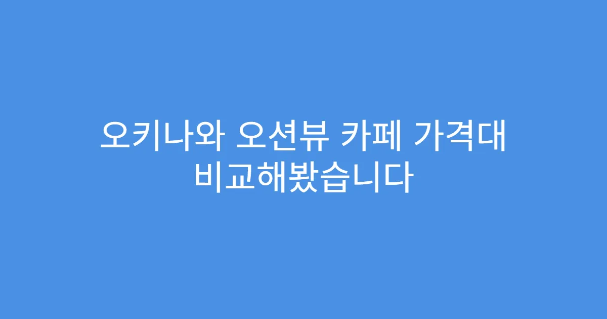 오키나와 오션뷰 카페 가격대 비교해봤습니다