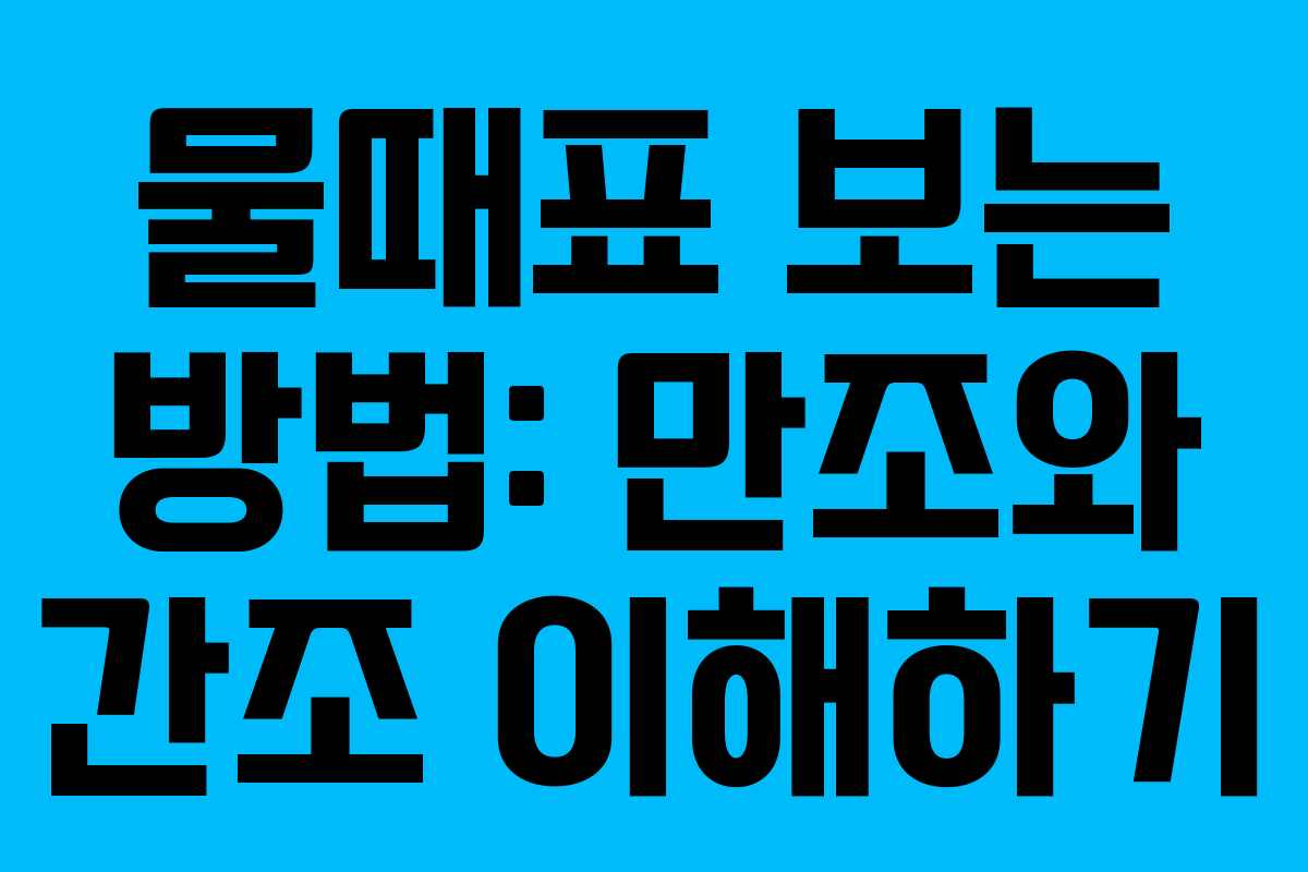 물때표 보는 방법: 만조와 간조 이해하기 물때표 보는 방법: 만조와 간조 이해하기