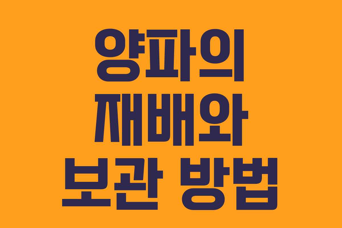 양파의 재배와 보관 방법 양파의 재배와 보관 방법