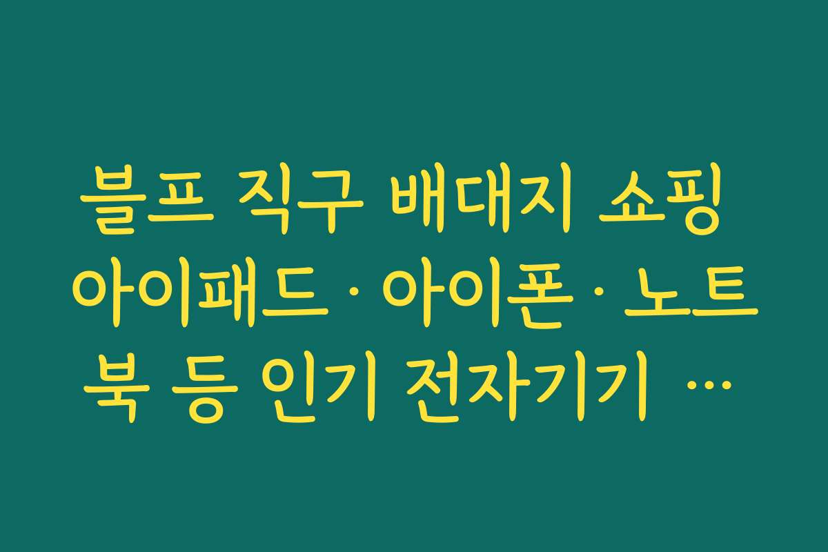블프 직구 배대지 쇼핑 아이패드·아이폰·노트북 등 인기 전자기기 실구매가 비교표 만들기