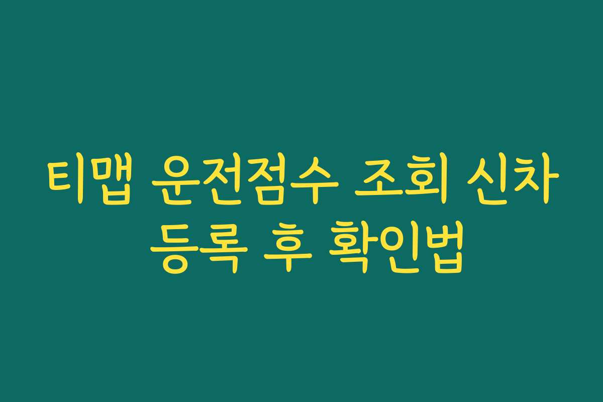 티맵 운전점수 조회 신차 등록 후 확인법