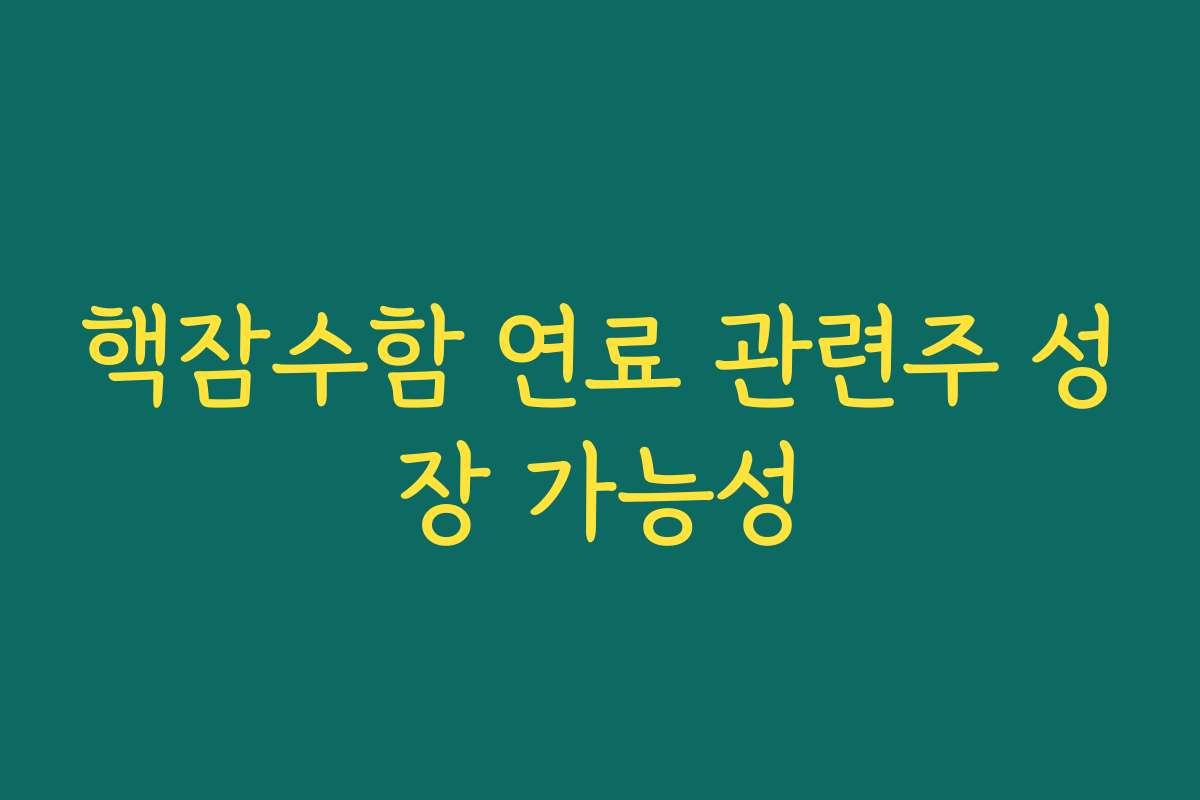 핵잠수함 연료 관련주 성장 가능성
