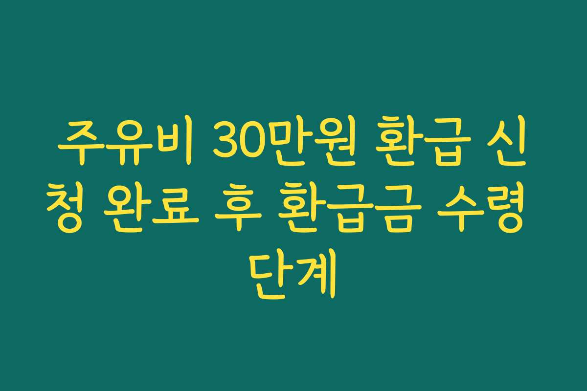 주유비 30만원 환급 신청 완료 후 환급금 수령 단계