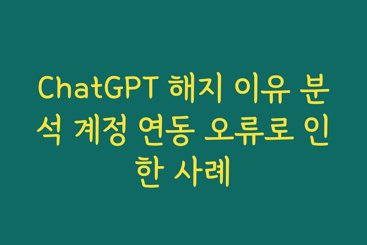 ChatGPT 해지 이유 분석 계정 연동 오류로 인한 사례
