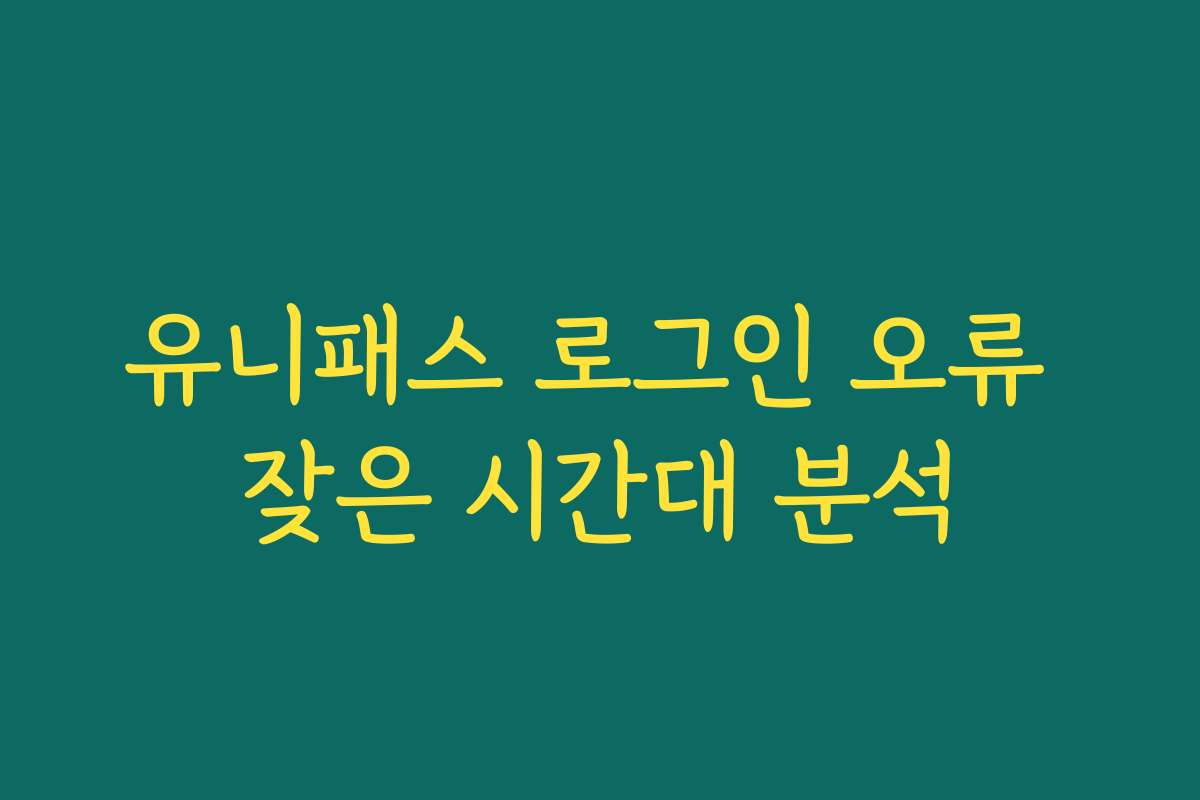 유니패스 로그인 오류 잦은 시간대 분석
