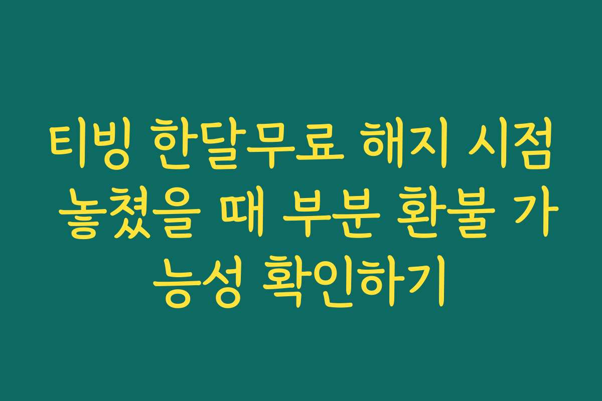 티빙 한달무료 해지 시점 놓쳤을 때 부분 환불 가능성 확인하기