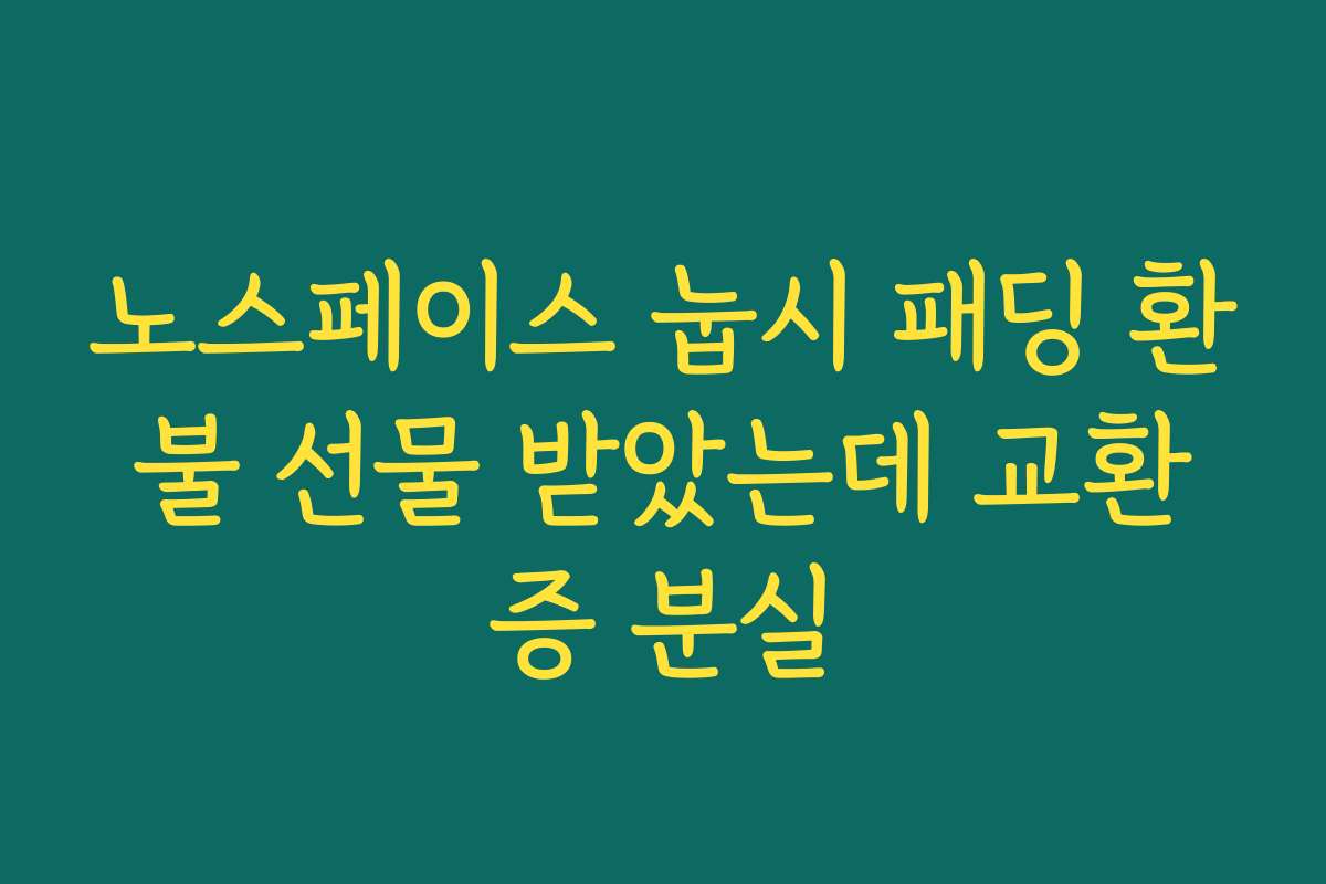 노스페이스 눕시 패딩 환불 선물 받았는데 교환증 분실