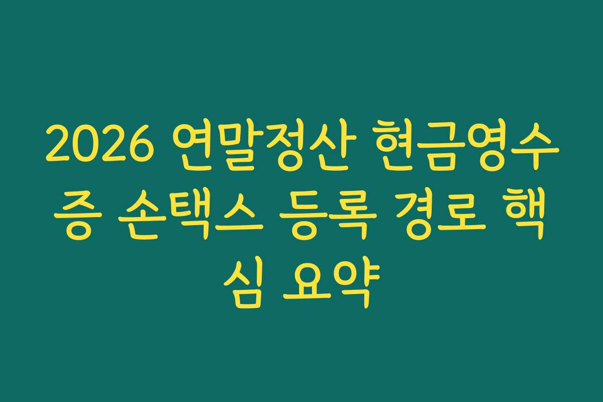 2026 연말정산 현금영수증 손택스 등록 경로 핵심 요약