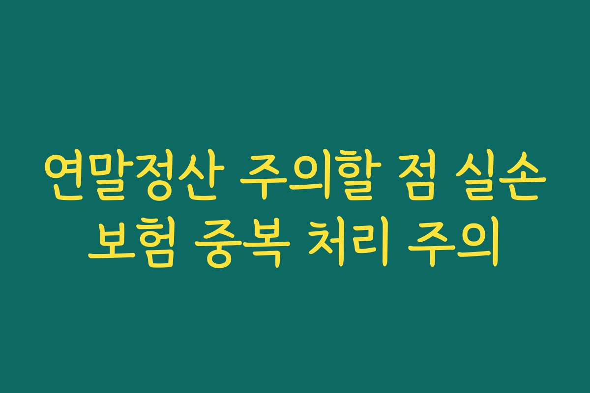 연말정산 주의할 점 실손보험 중복 처리 주의