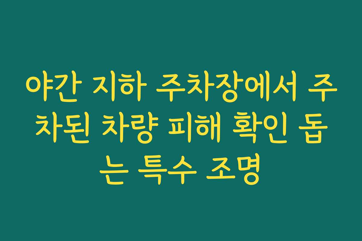 야간 지하 주차장에서 주차된 차량 피해 확인 돕는 특수 조명