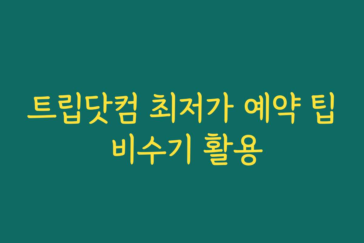 트립닷컴 최저가 예약 팁 비수기 활용