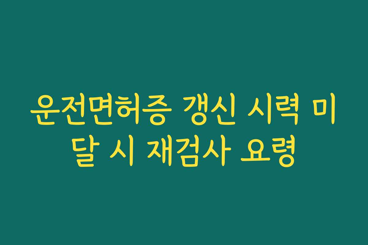 운전면허증 갱신 시력 미달 시 재검사 요령
