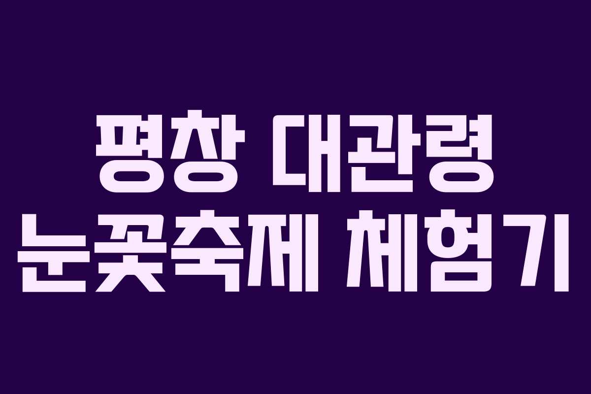 평창 대관령 눈꽃축제 체험기