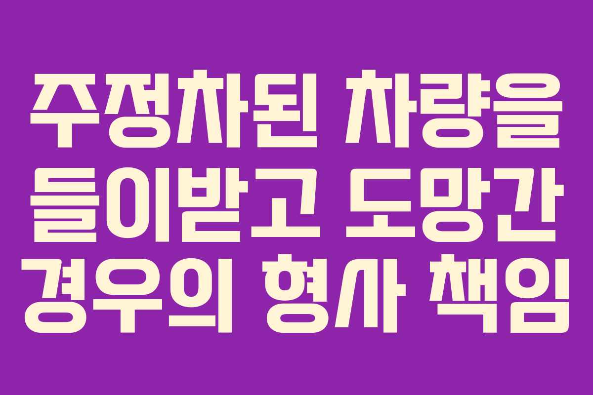 주정차된 차량을 들이받고 도망간 경우의 형사 책임
