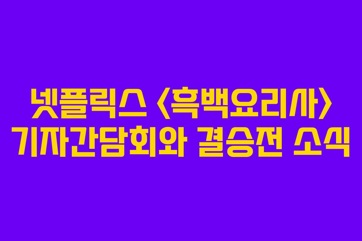 넷플릭스  기자간담회와 결승전 소식