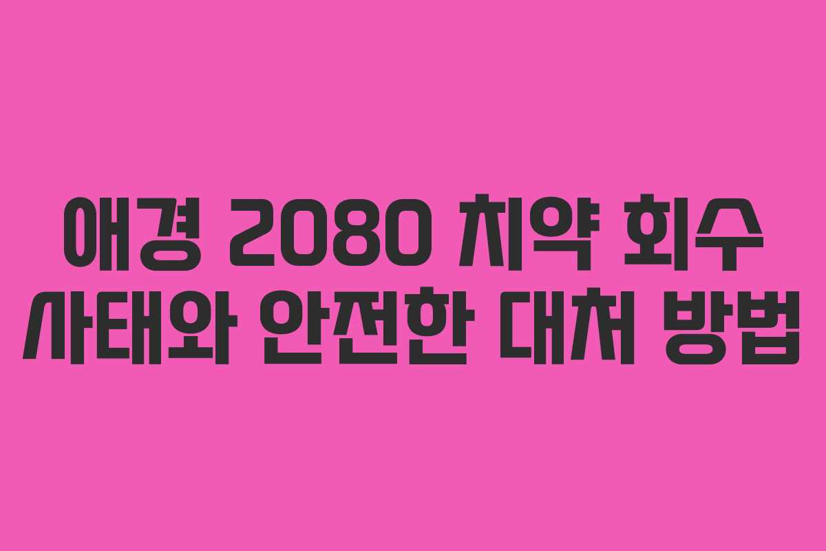 애경 2080 치약 회수 사태와 안전한 대처 방법