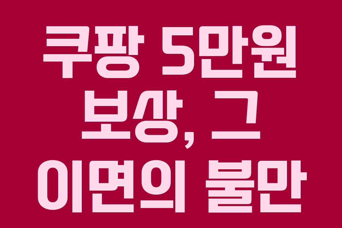 쿠팡 5만원 보상, 그 이면의 불만