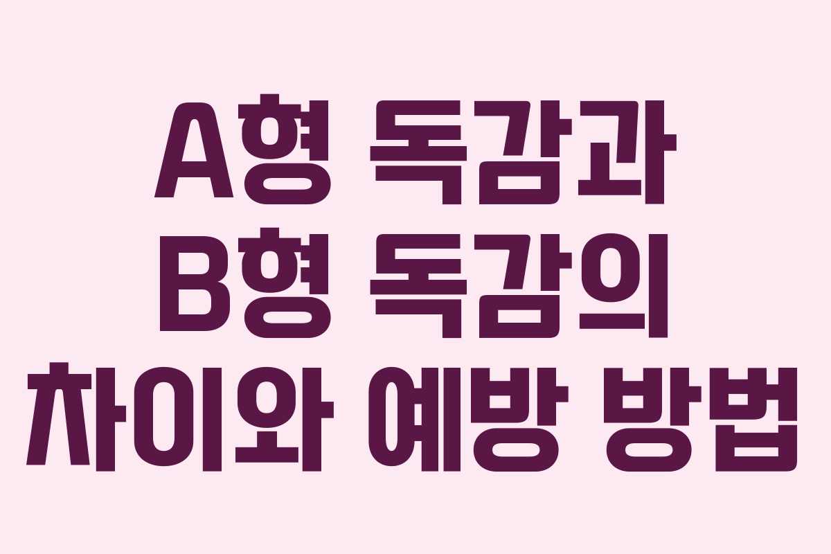 A형 독감과 B형 독감의 차이와 예방 방법