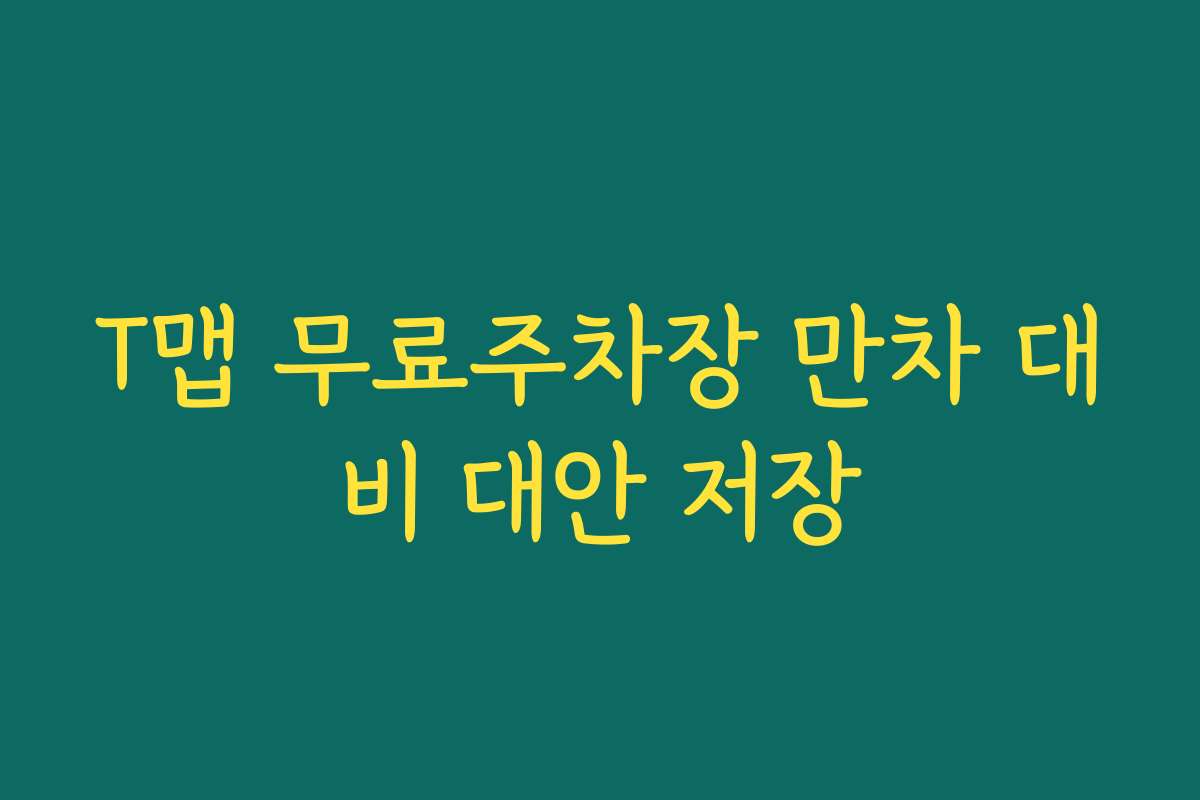 T맵 무료주차장 만차 대비 대안 저장