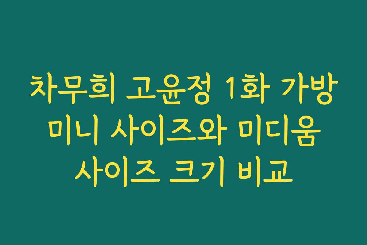차무희 고윤정 1화 가방 미니 사이즈와 미디움 사이즈 크기 비교