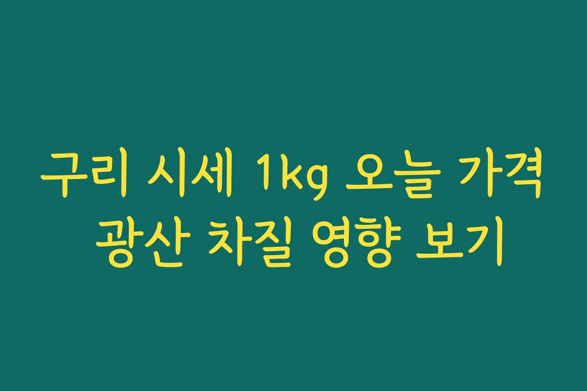 구리 시세 1kg 오늘 가격 광산 차질 영향 보기