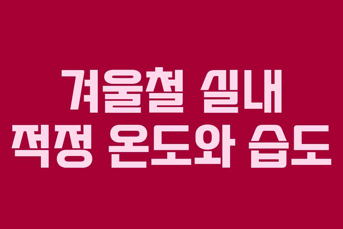 겨울철 실내 적정 온도와 습도