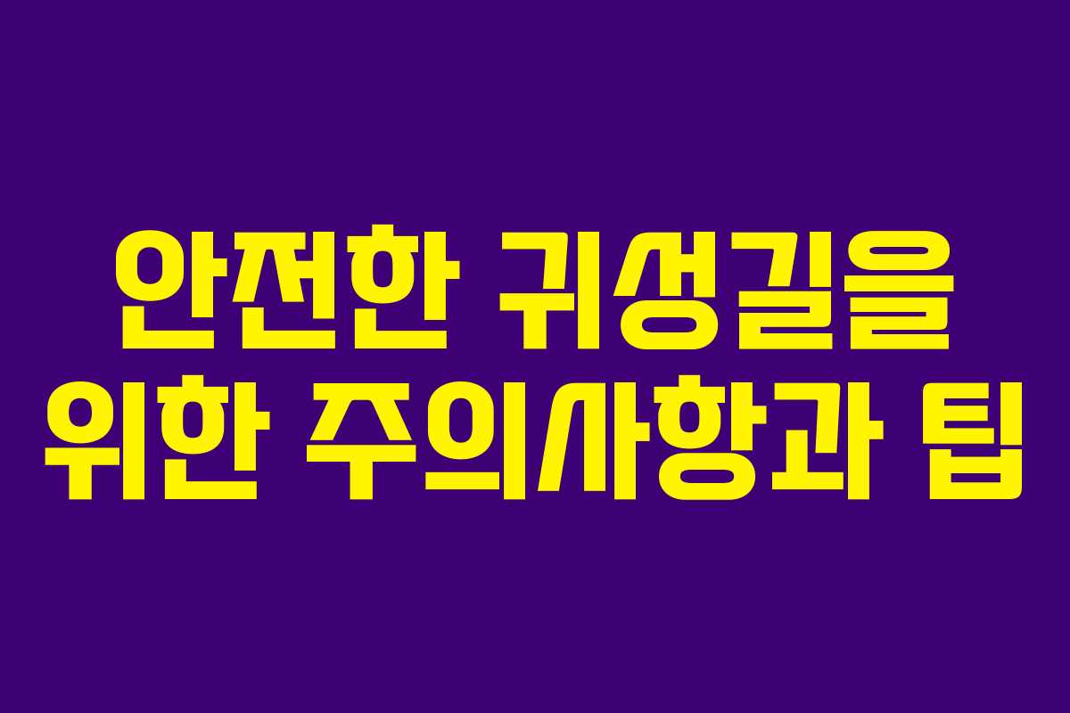 안전한 귀성길을 위한 주의사항과 팁