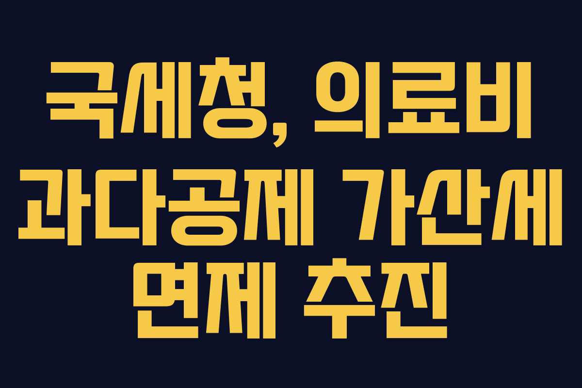 국세청, 의료비 과다공제 가산세 면제 추진