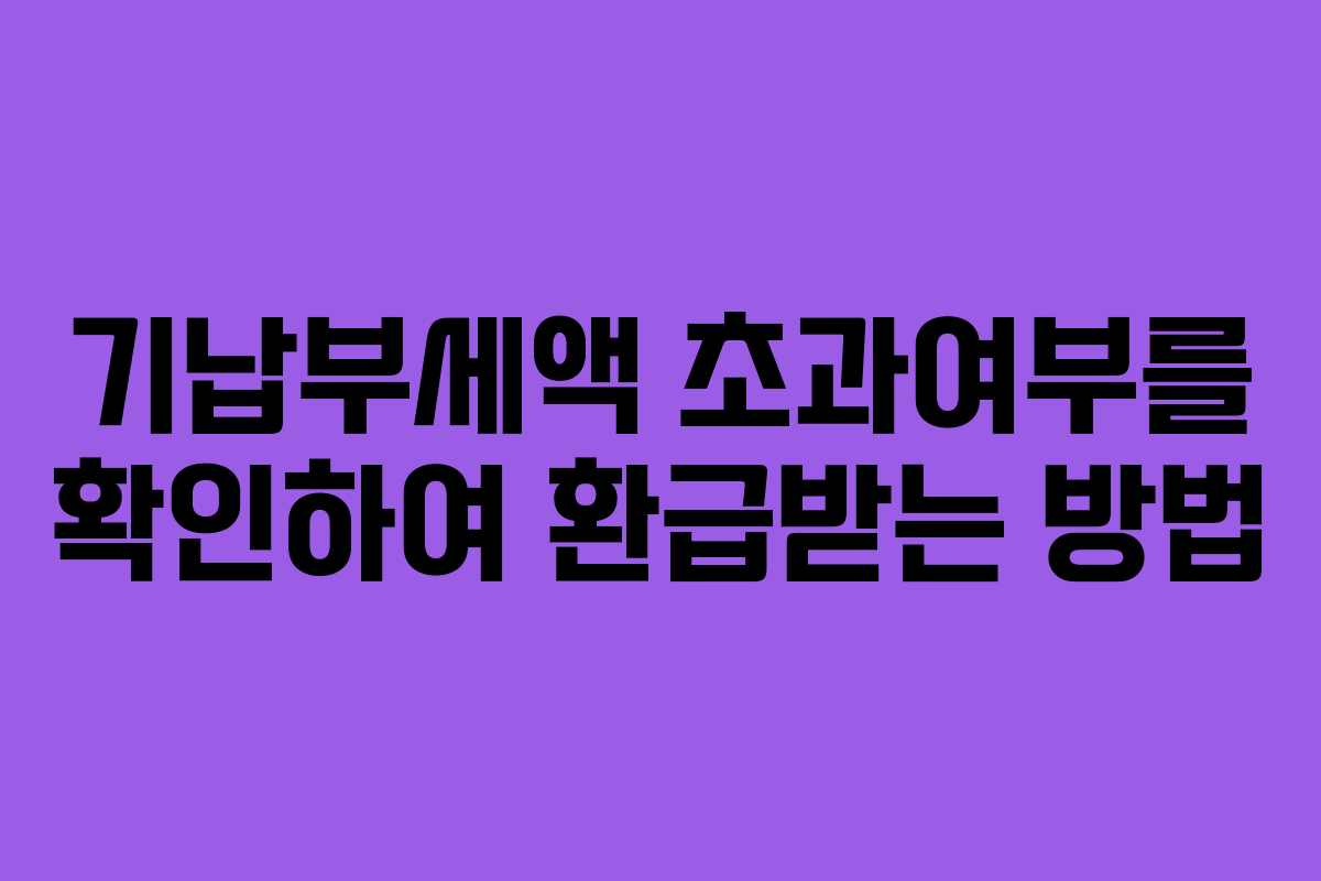 기납부세액 초과여부를 확인하여 환급받는 방법