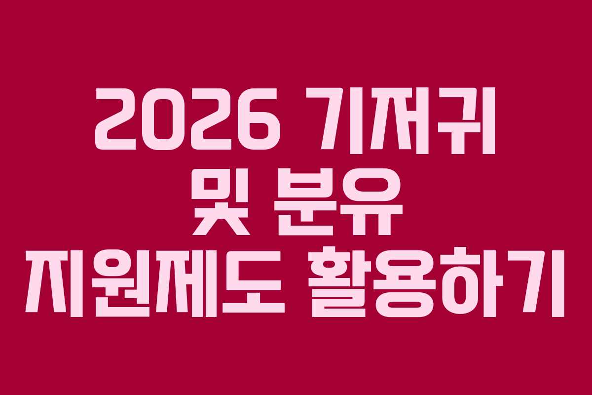 2026 기저귀 및 분유 지원제도 활용하기