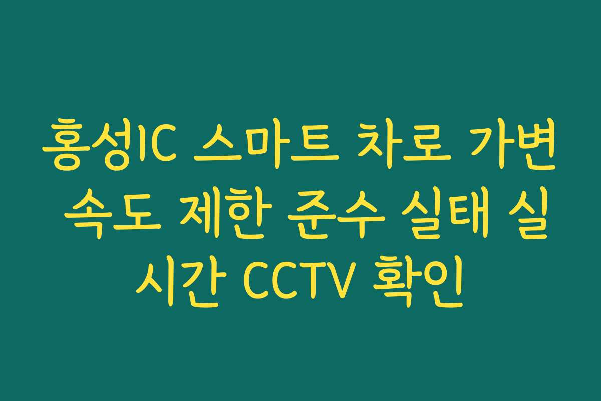 홍성IC 스마트 차로 가변 속도 제한 준수 실태 실시간 CCTV 확인