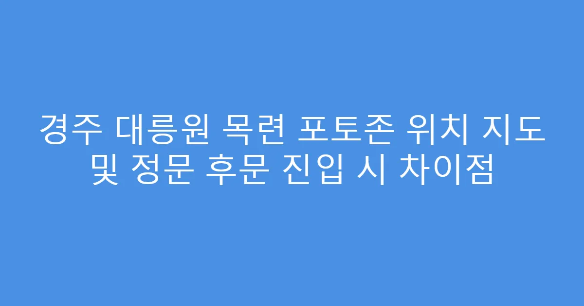 경주 대릉원 목련 포토존 위치 지도 및 정문 후문 진입 시 차이점