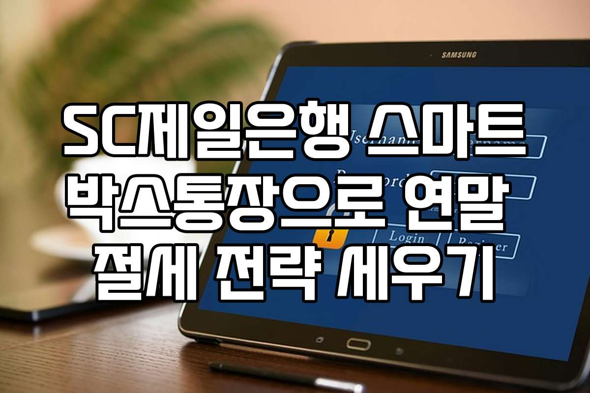 SC제일은행 스마트박스통장으로 연말 절세 전략 세우기