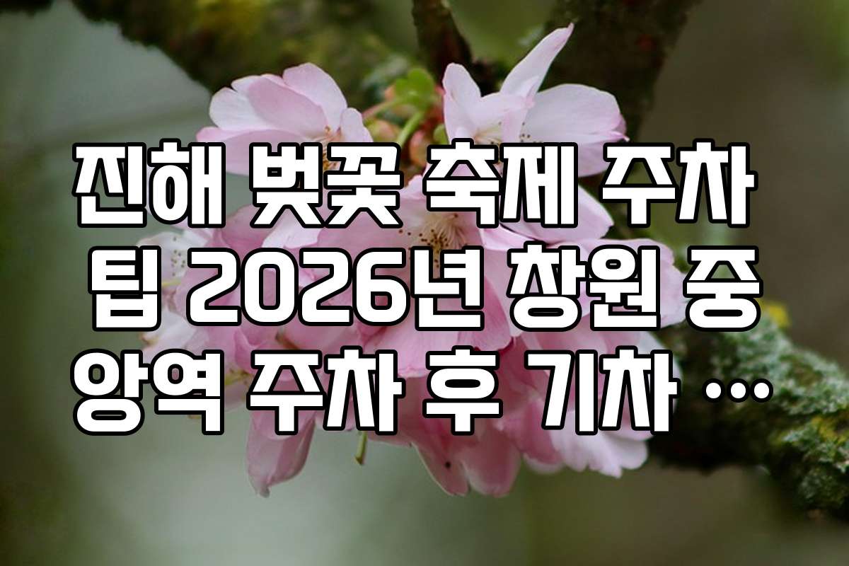 진해 벚꽃 축제 주차 팁 2026년 창원 중앙역 주차 후 기차 이용 추천