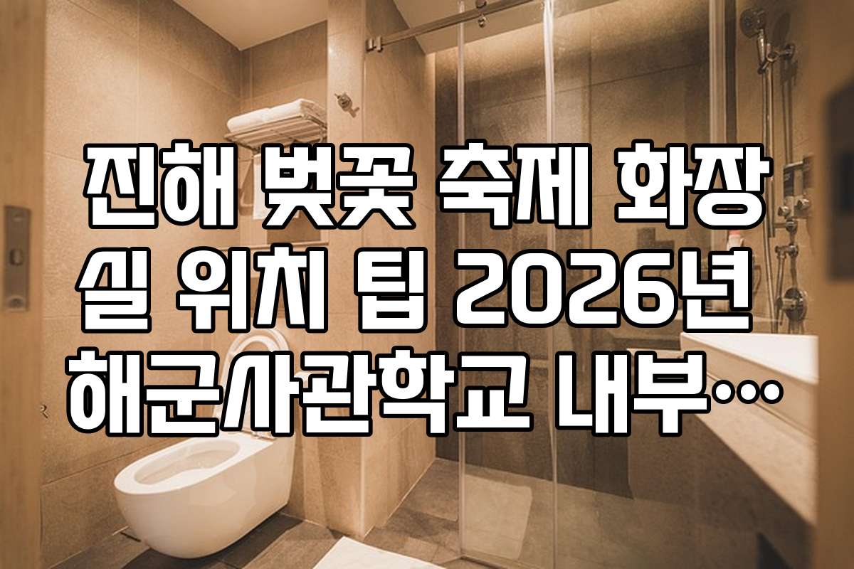 진해 벚꽃 축제 화장실 위치 팁 2026년 해군사관학교 내부 화장실 정보