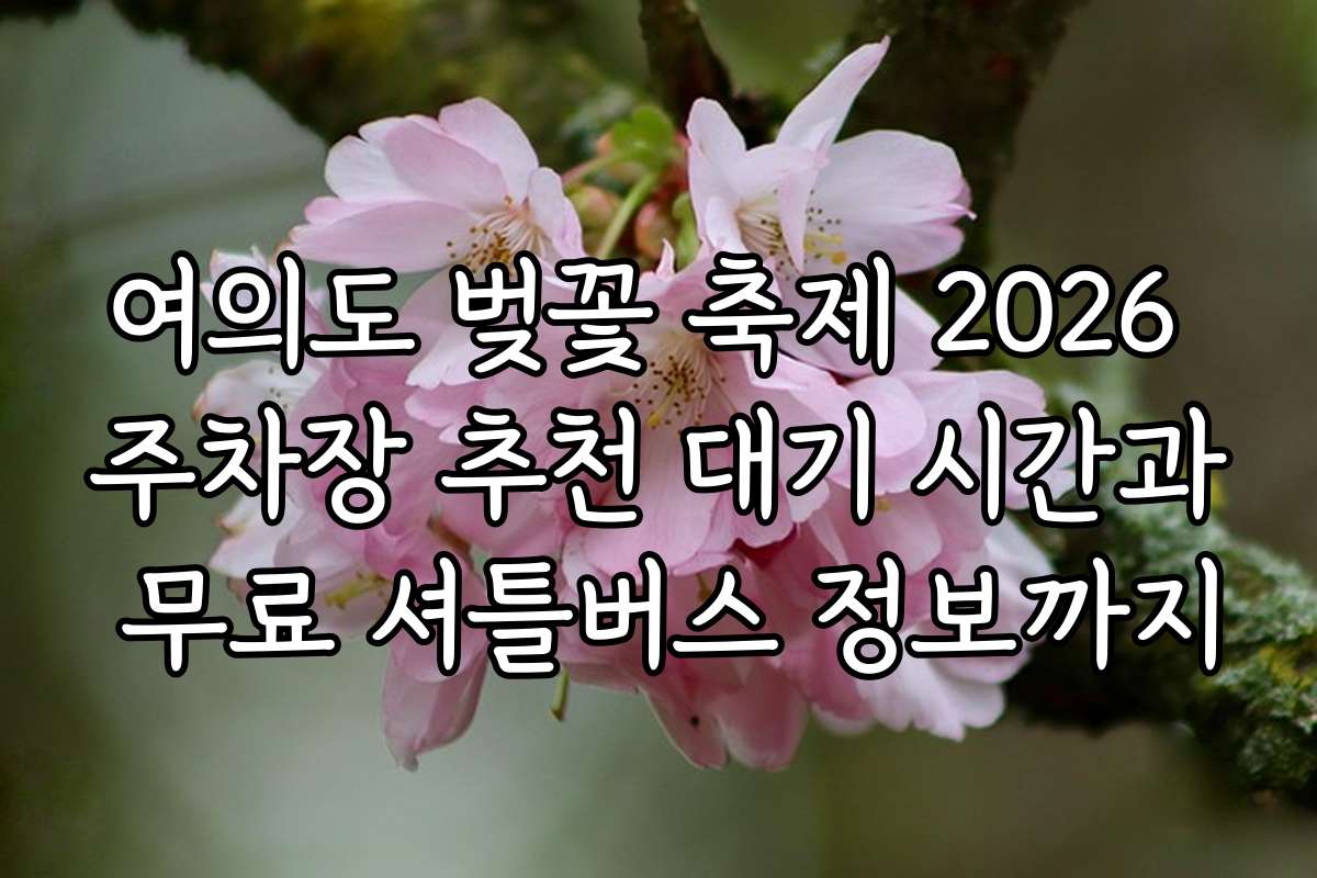 여의도 벚꽃 축제 2026 주차장 추천 대기 시간과 무료 셔틀버스 정보까지