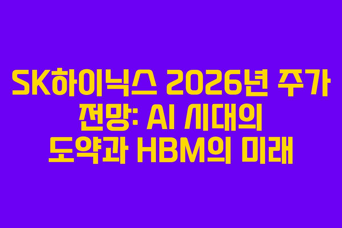 SK하이닉스 2026년 주가 전망: AI 시대의 도약과 HBM의 미래