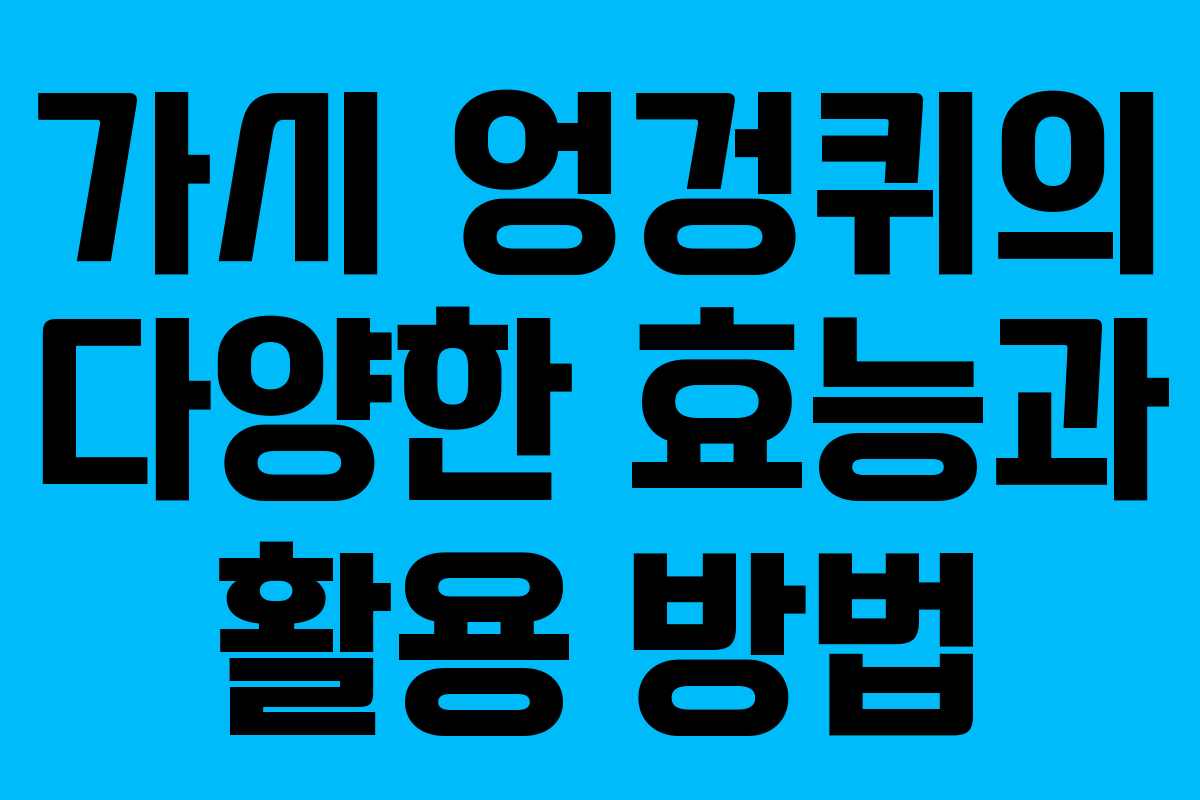 가시 엉겅퀴의 다양한 효능과 활용 방법