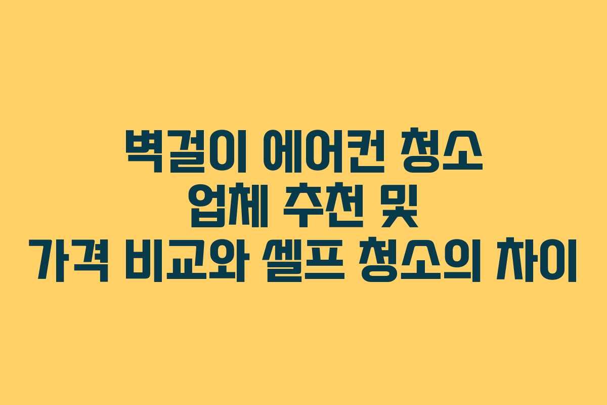 벽걸이 에어컨 청소 업체 추천 및 가격 비교와 셀프 청소의 차이