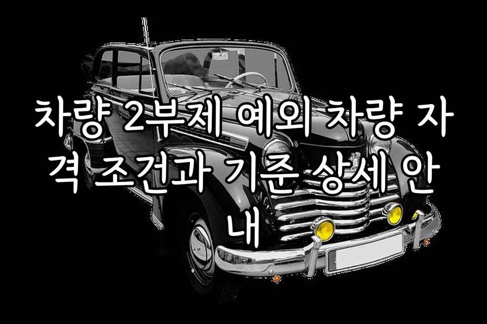 차량 2부제 예외 차량 자격 조건과 기준 상세 안내