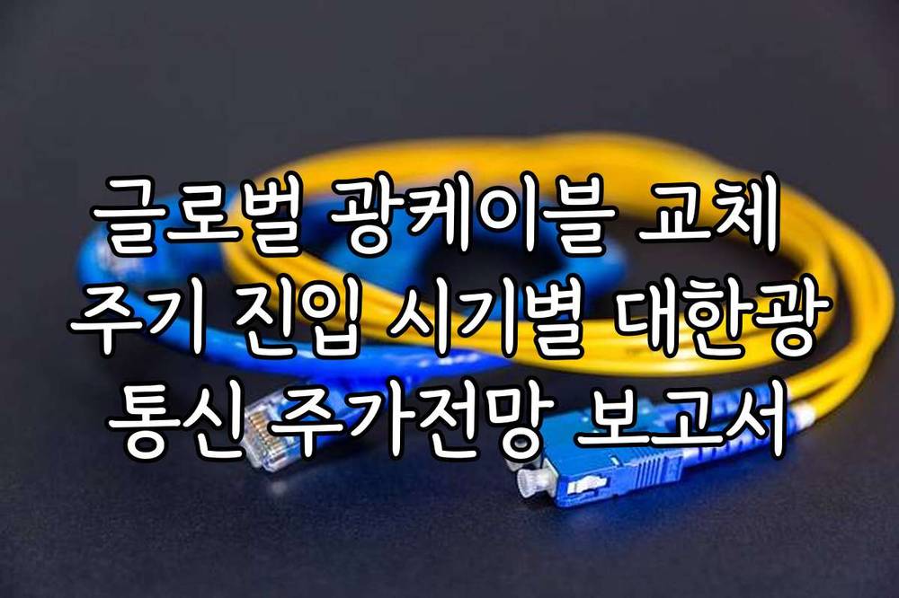 글로벌 광케이블 교체 주기 진입 시기별 대한광통신 주가전망 보고서