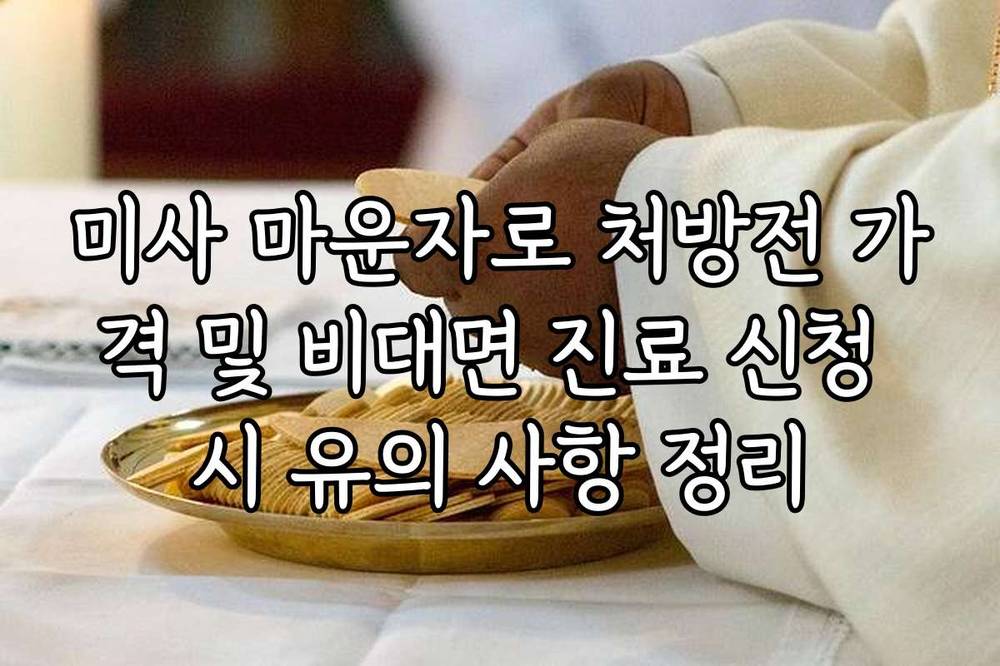 미사 마운자로 처방전 가격 및 비대면 진료 신청 시 유의 사항 정리