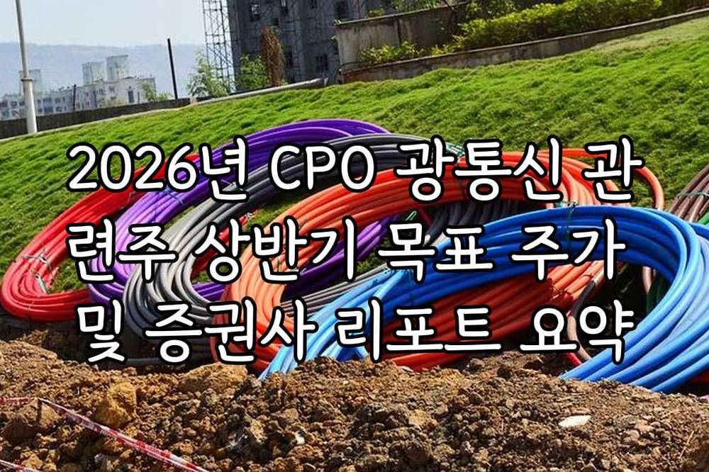 2026년 CPO 광통신 관련주 상반기 목표 주가 및 증권사 리포트 요약