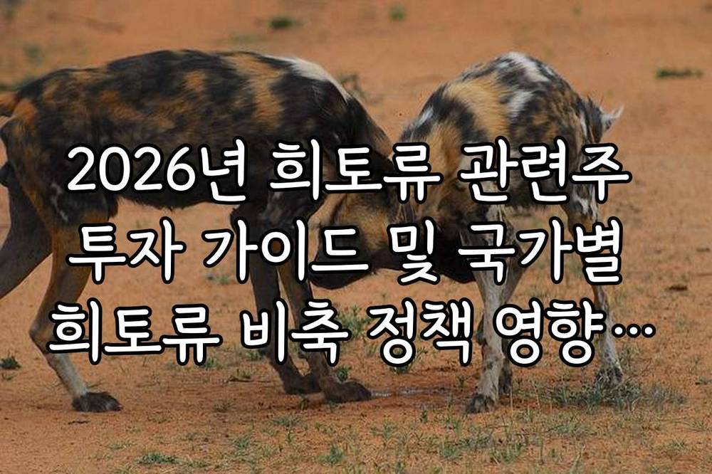 2026년 희토류 관련주 투자 가이드 및 국가별 희토류 비축 정책 영향 분석